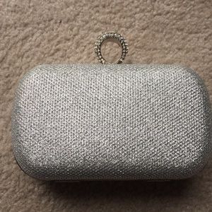 Silver bedazzled purse
